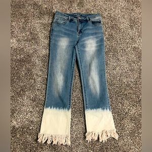 Inc Tie-Dyed Angled-Hem Mop Jeans